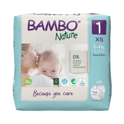 Эко-подгузники Bambo Nature 1 (2-4 кг), 22 шт купить оптом в Пензе